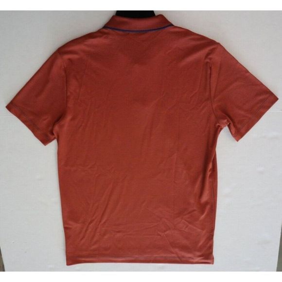 Theory L0194518 Men's Sz Medium Red/Indigo Current Stripe Standard Polo Shirt - Picture 7 of 9